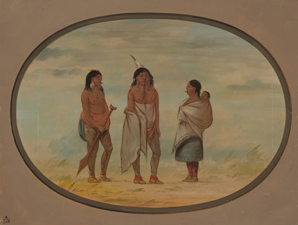 Indiánský náčelník Nayas, jeho žena a válečník, 18551869. od George Catlin