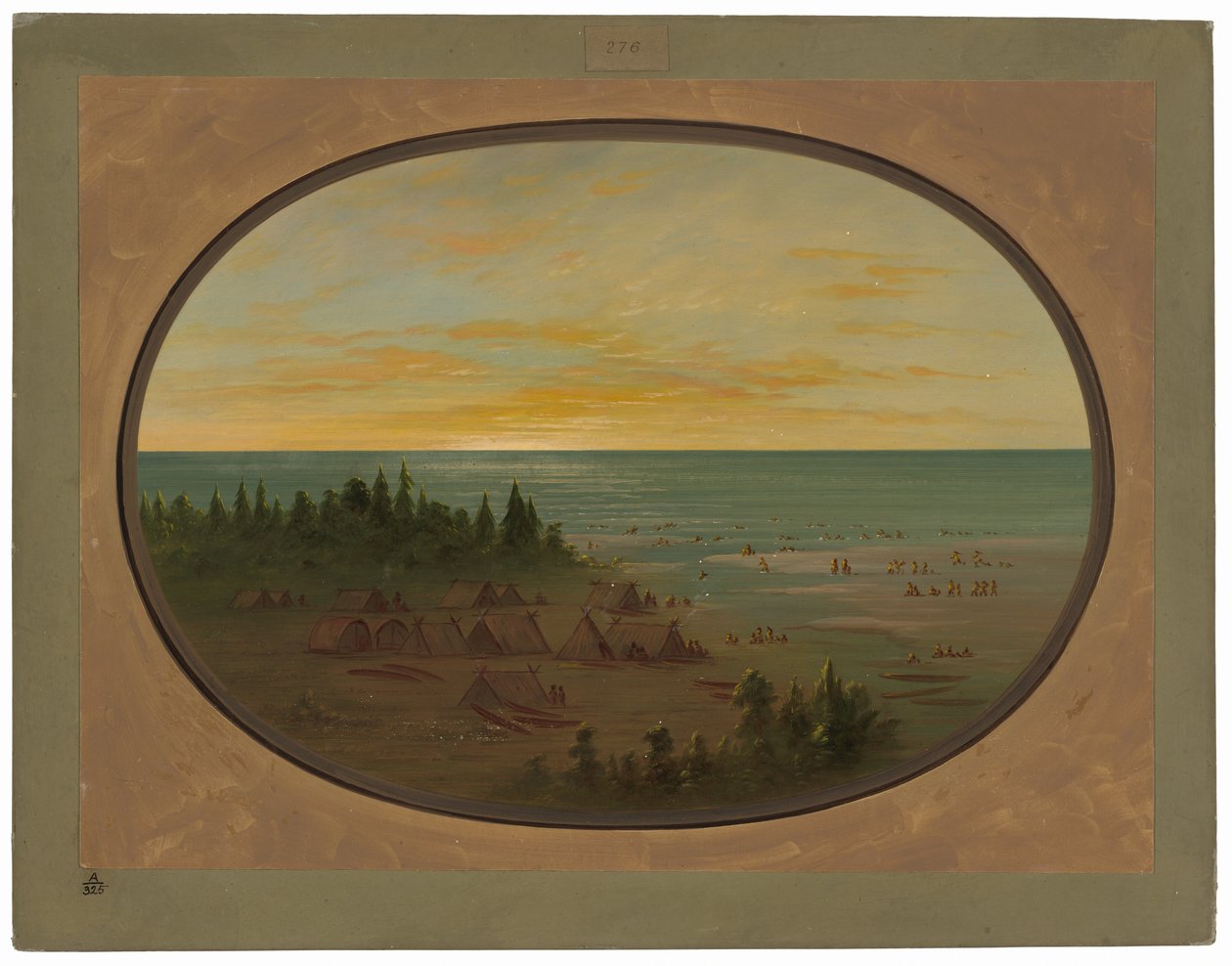 Nayas Village - Indiáni koupání od George Catlin