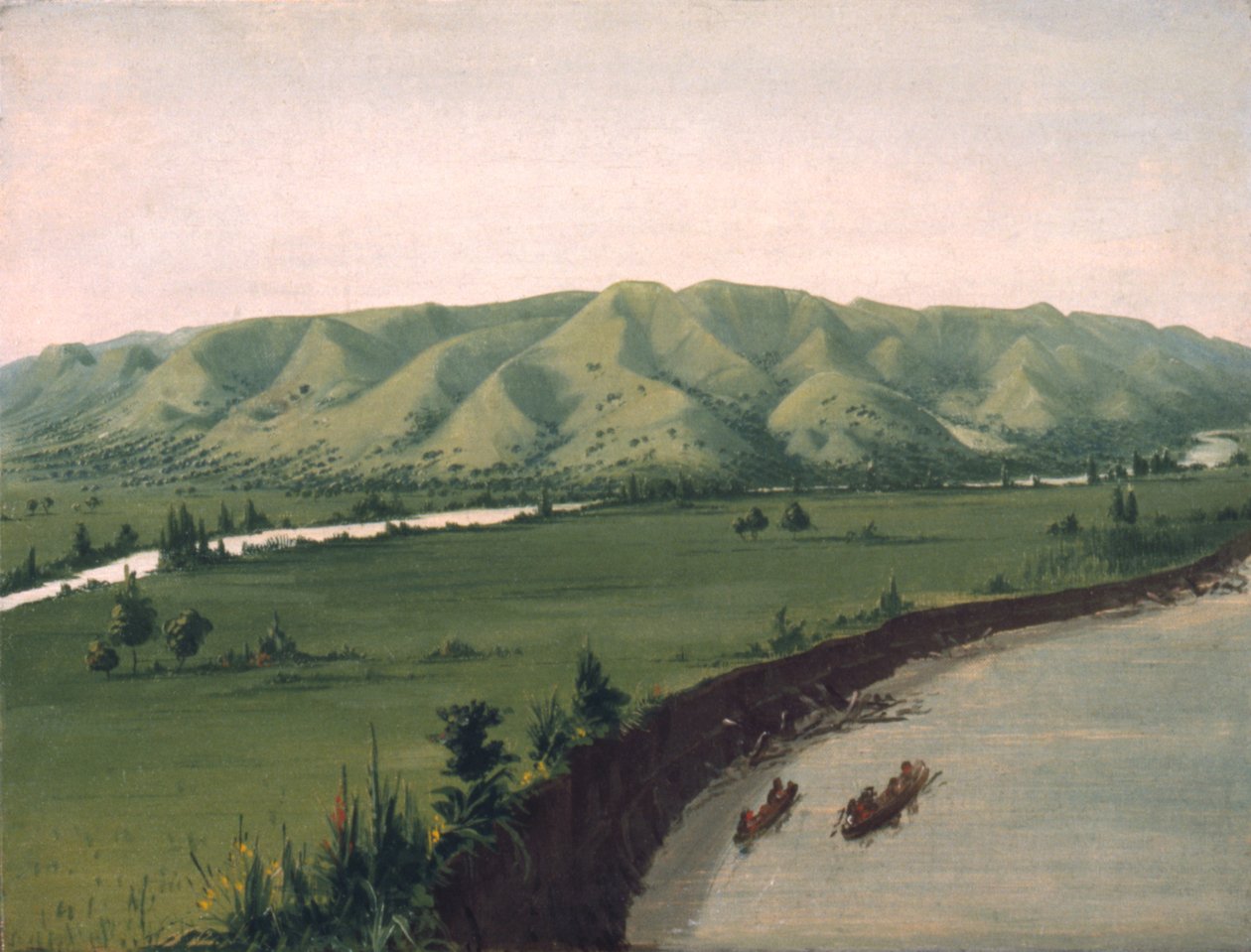 Nishnabottana Bluffs, 1070 mil nad St. Louis, 1832. od George Catlin