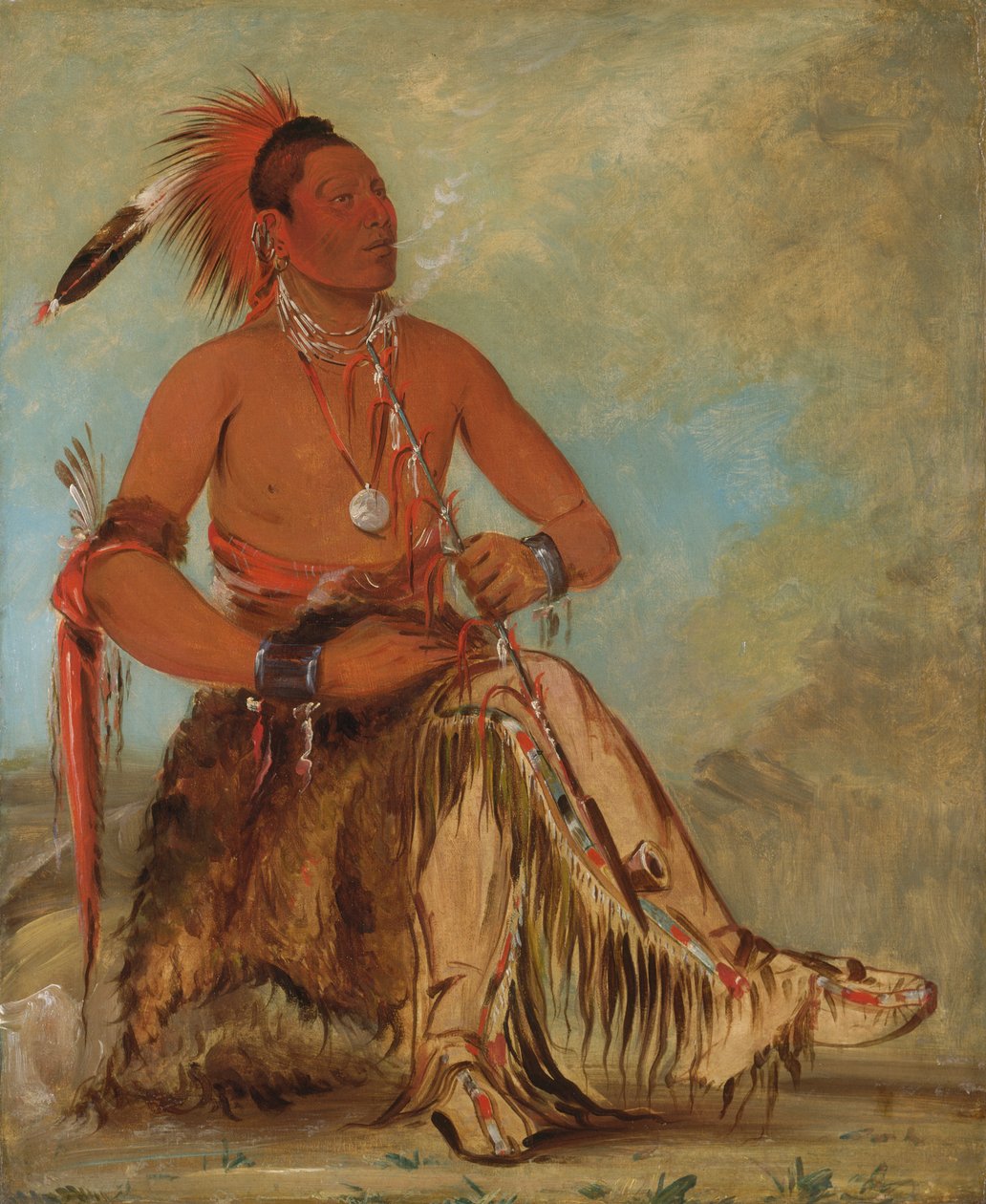Nóm-ba-mon-nee, Dvojitý chodec, statečný, 1832. od George Catlin