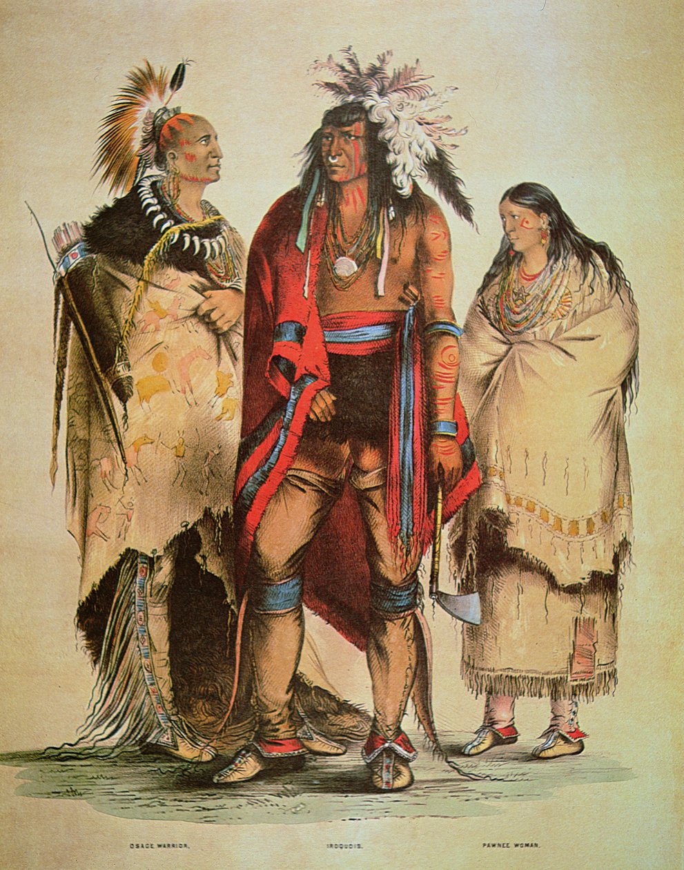 severoameričtí indiáni (barva litho) od George Catlin
