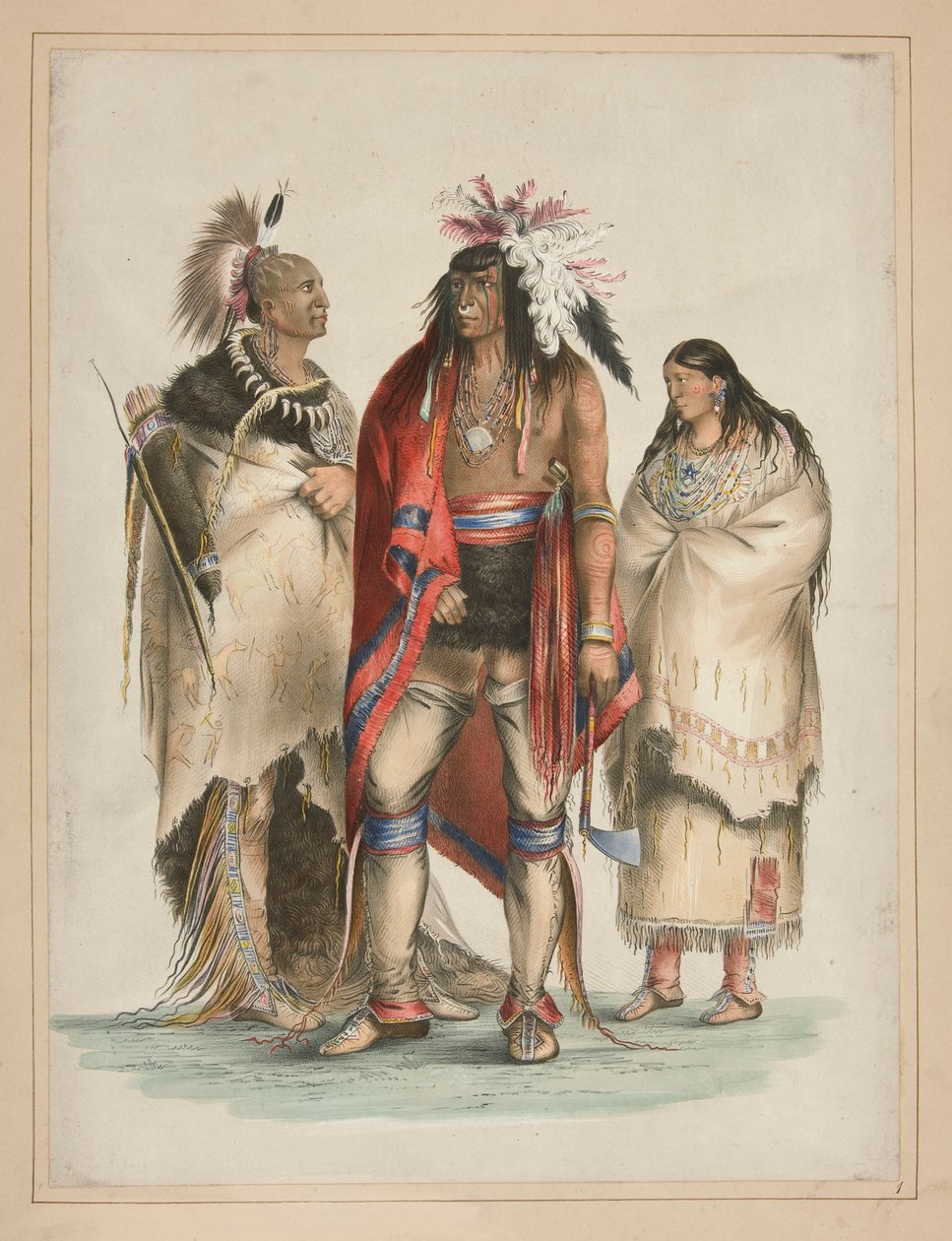 severoameričtí indiáni, pl. 1 z portfolia severoamerických indiánů od George Catlin