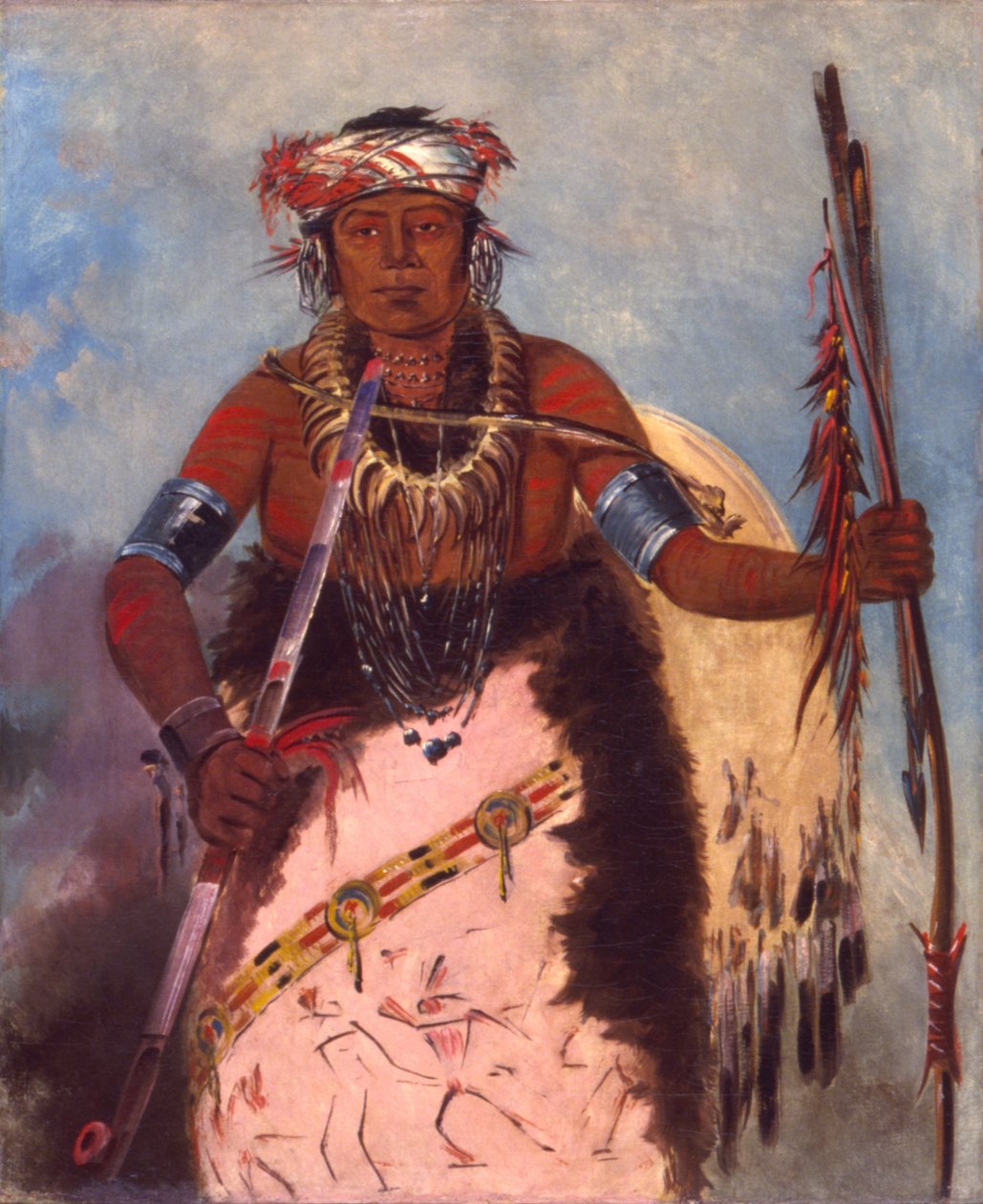 Notch-ee-níng-a, Bez srdce, (zvaný Bílý oblak), náčelník kmene. od George Catlin