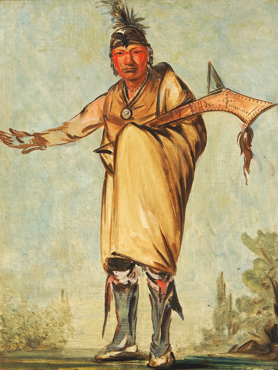 Náw-káw, Wood, bývalý náčelník kmene, 1828. od George Catlin