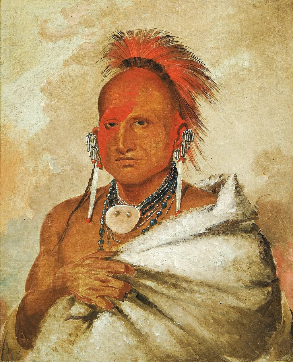 O-rón-gás-see, Lovec medvědů, slavný válečník od George Catlin