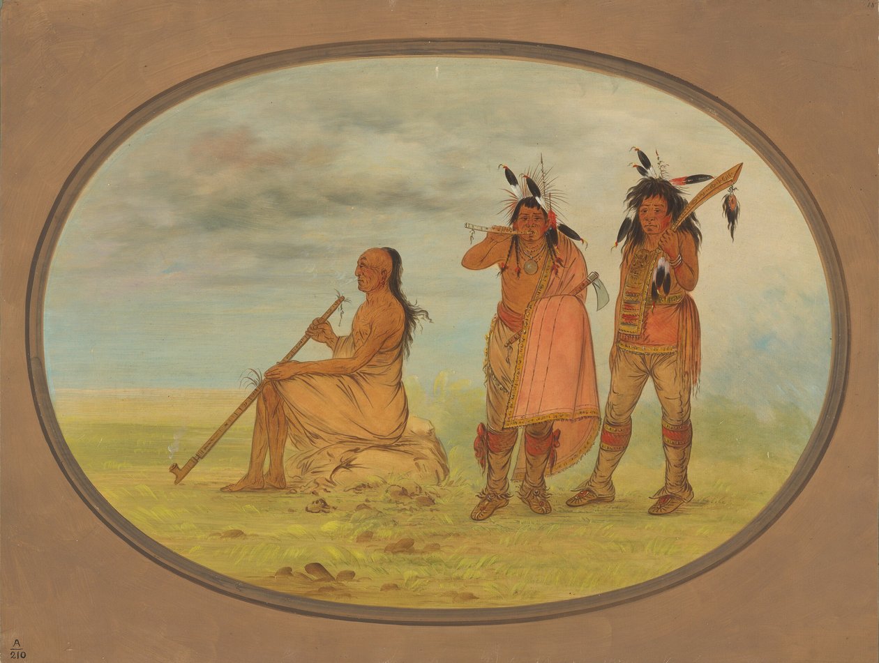 Starý náčelník Menomonie se dvěma mladými Beaux, 18611869. od George Catlin