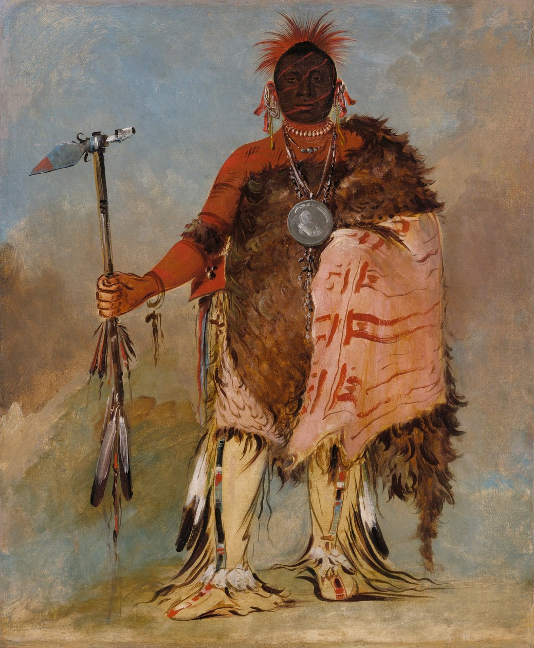 Om-pah-tón-ga, Velký los, slavný bojovník od George Catlin