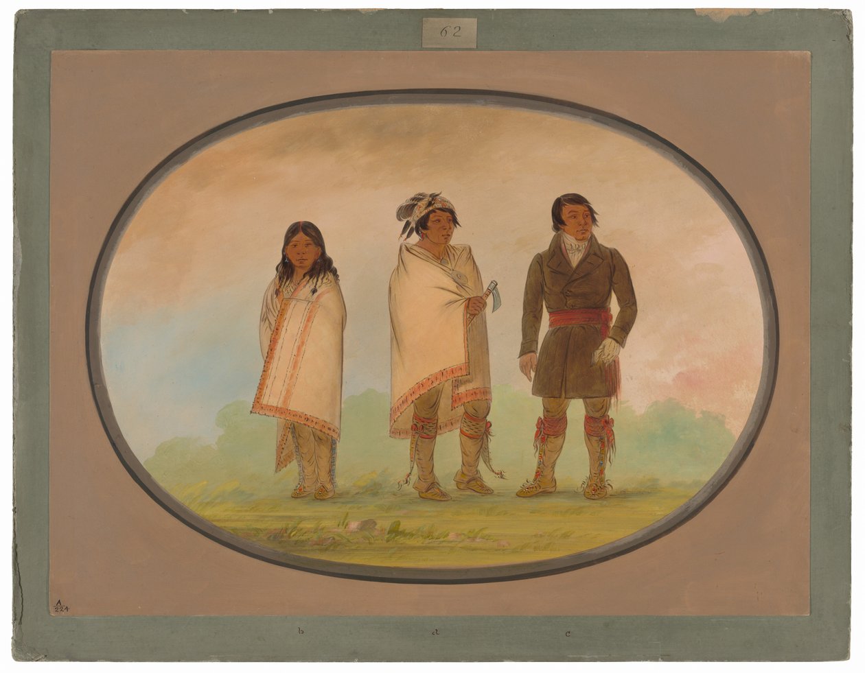 Oneida náčelník, jeho sestra a misionář od George Catlin