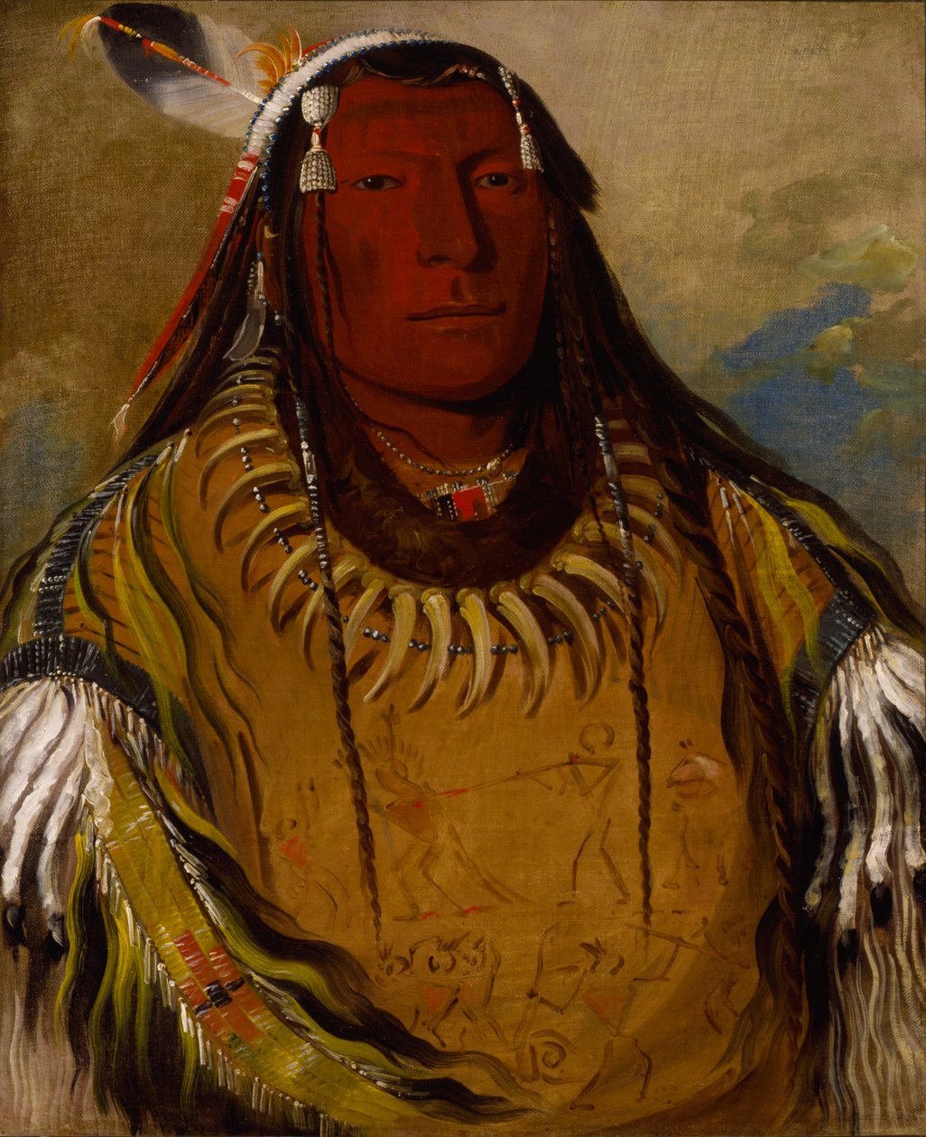 Pa-ris-ka-roó-pa, Dvě vrány, náčelník, 1832. od George Catlin