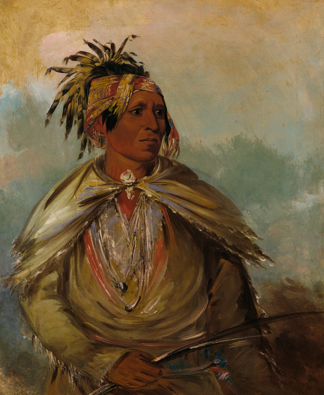 Pah-mee-ców-ee-tah, Muž, který sleduje, náčelník, od George Catlin