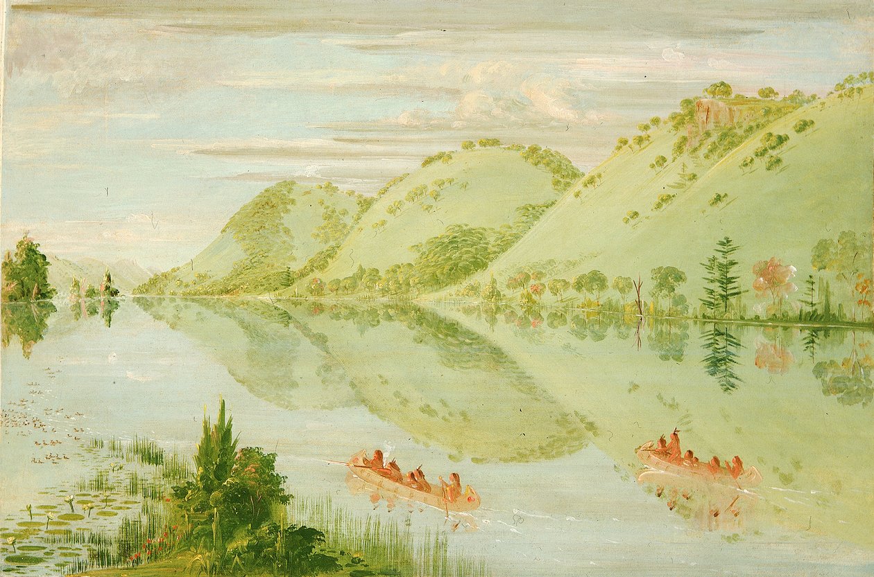 Malebné útesy nad Prairie du Chien, 1835-1836. od George Catlin