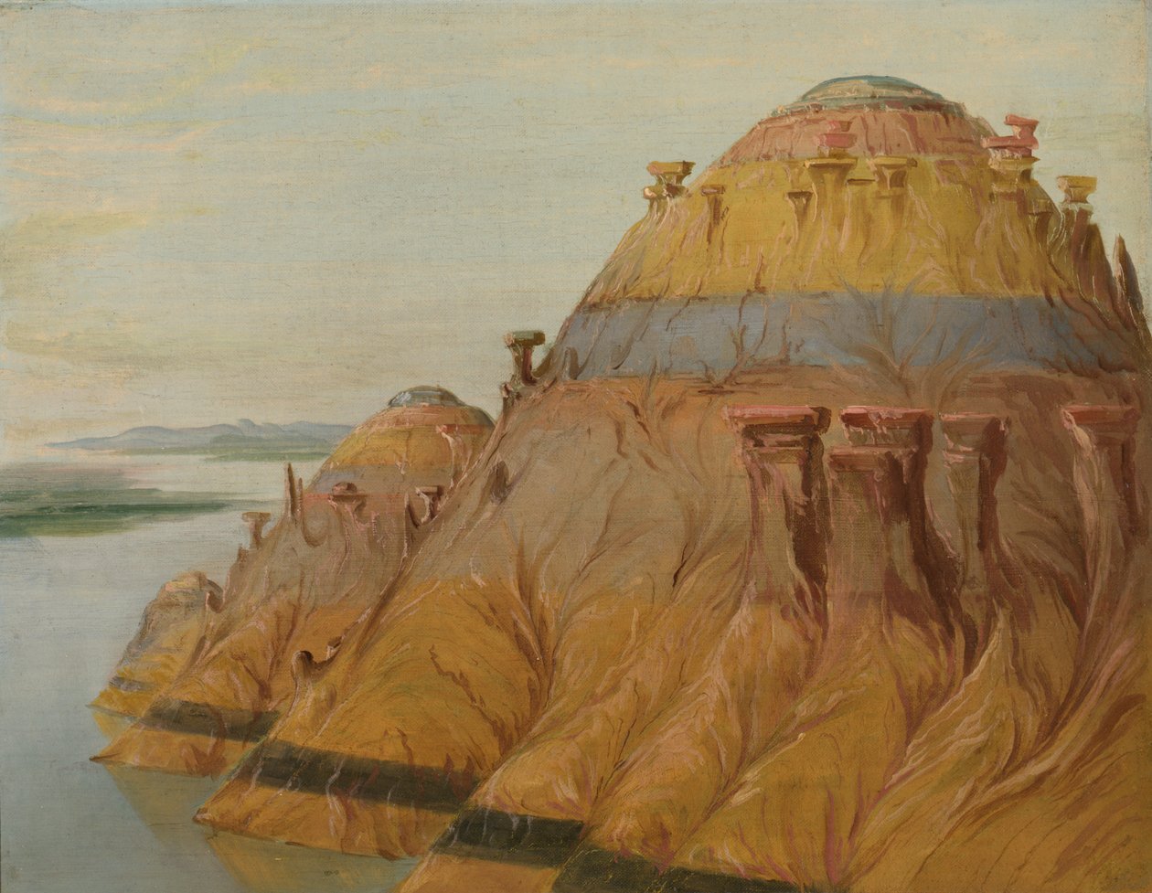 Malebný Clay Bluff, 1700 mil nad St. Louis, 1832. od George Catlin
