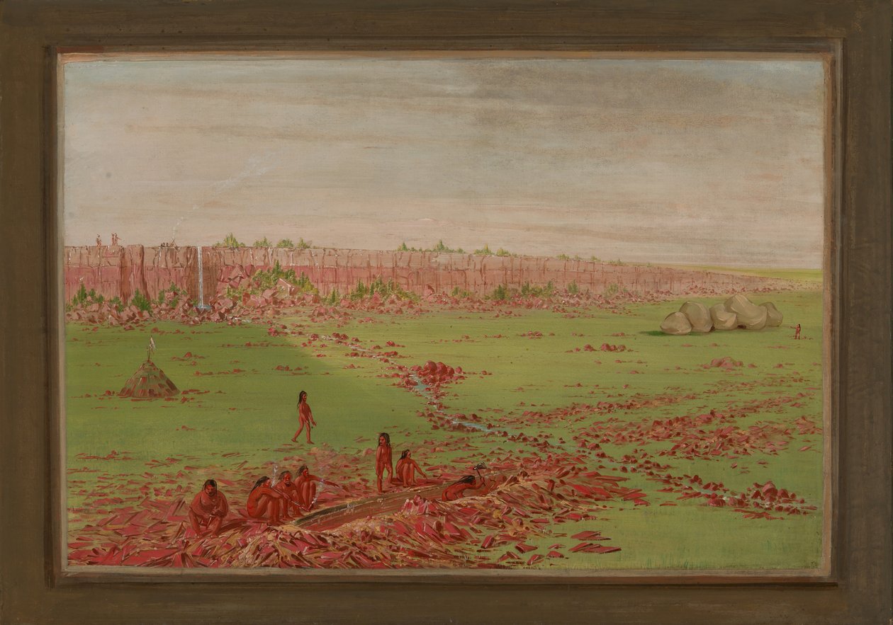 Lom Pipestone v Coteau des Prairies od George Catlin