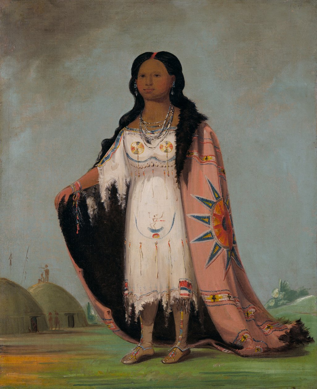 Pshán-shaw, sladce vonící tráva, dvanáctiletá dcera krvavé ruky, 1832. od George Catlin