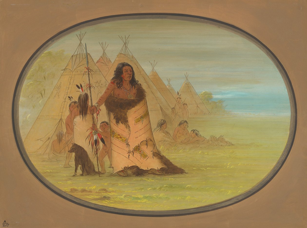 Náčelník Puncah obklopený svou rodinou, 18611869. od George Catlin