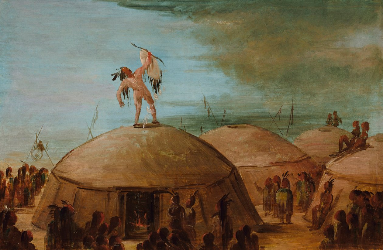 Příprava deště mezi Mandany od George Catlin