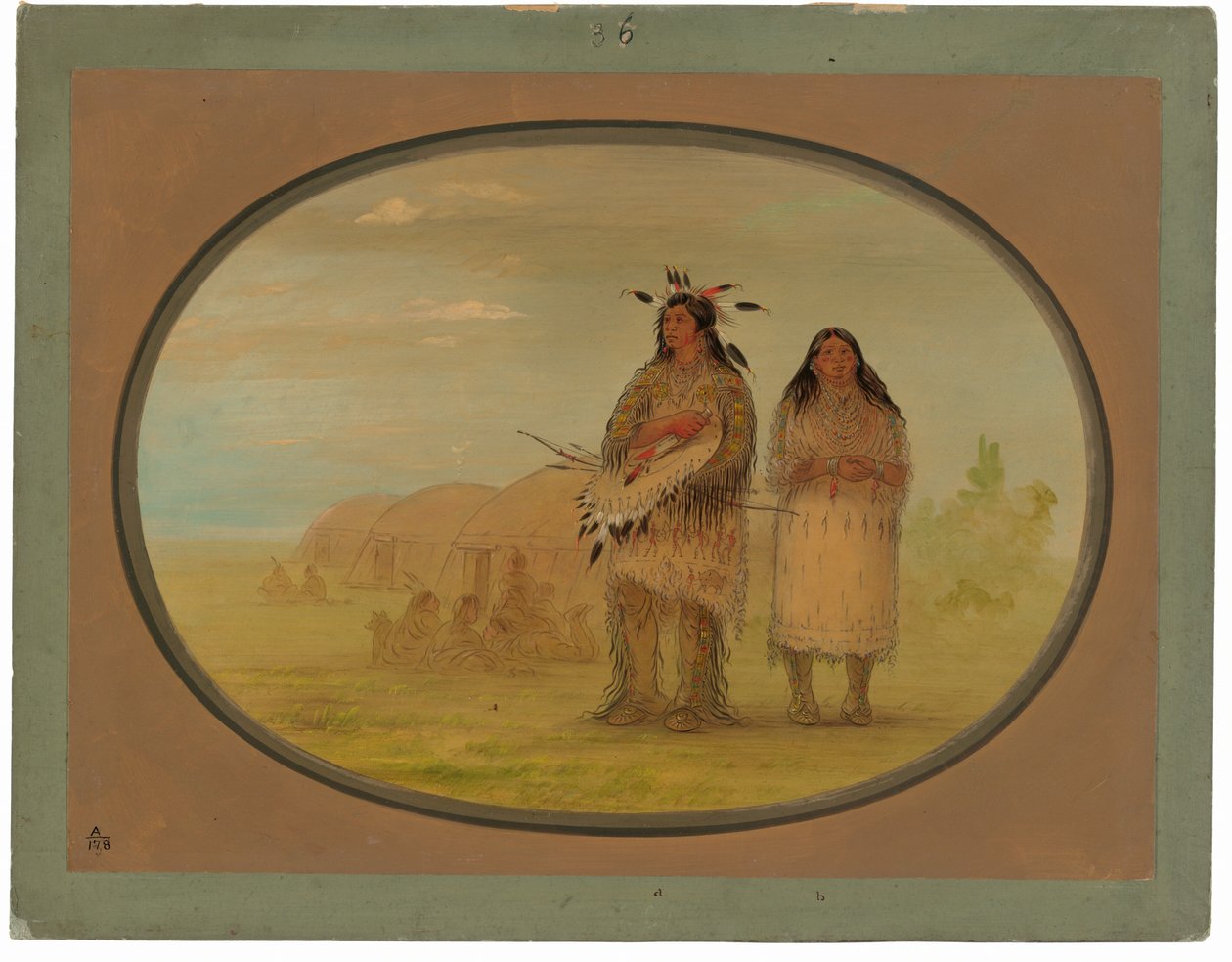 Riccarree Chief a jeho manželka od George Catlin