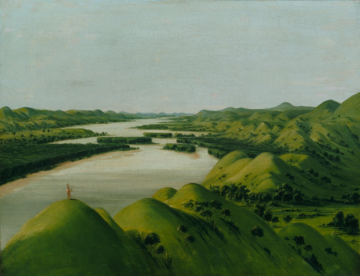 River Bluffs, 1320 mil nad St. Louis, 1832. od George Catlin