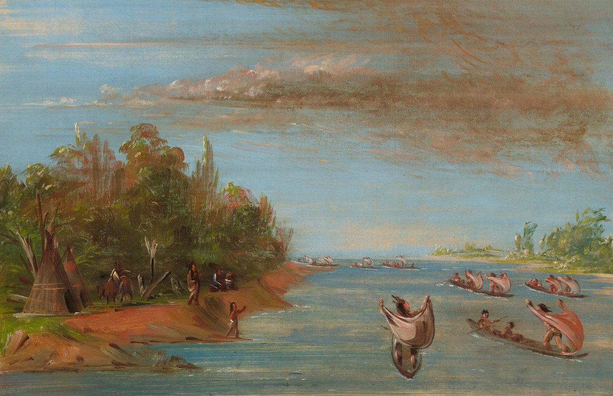 Plavba na kánoích Sac a Fox od George Catlin
