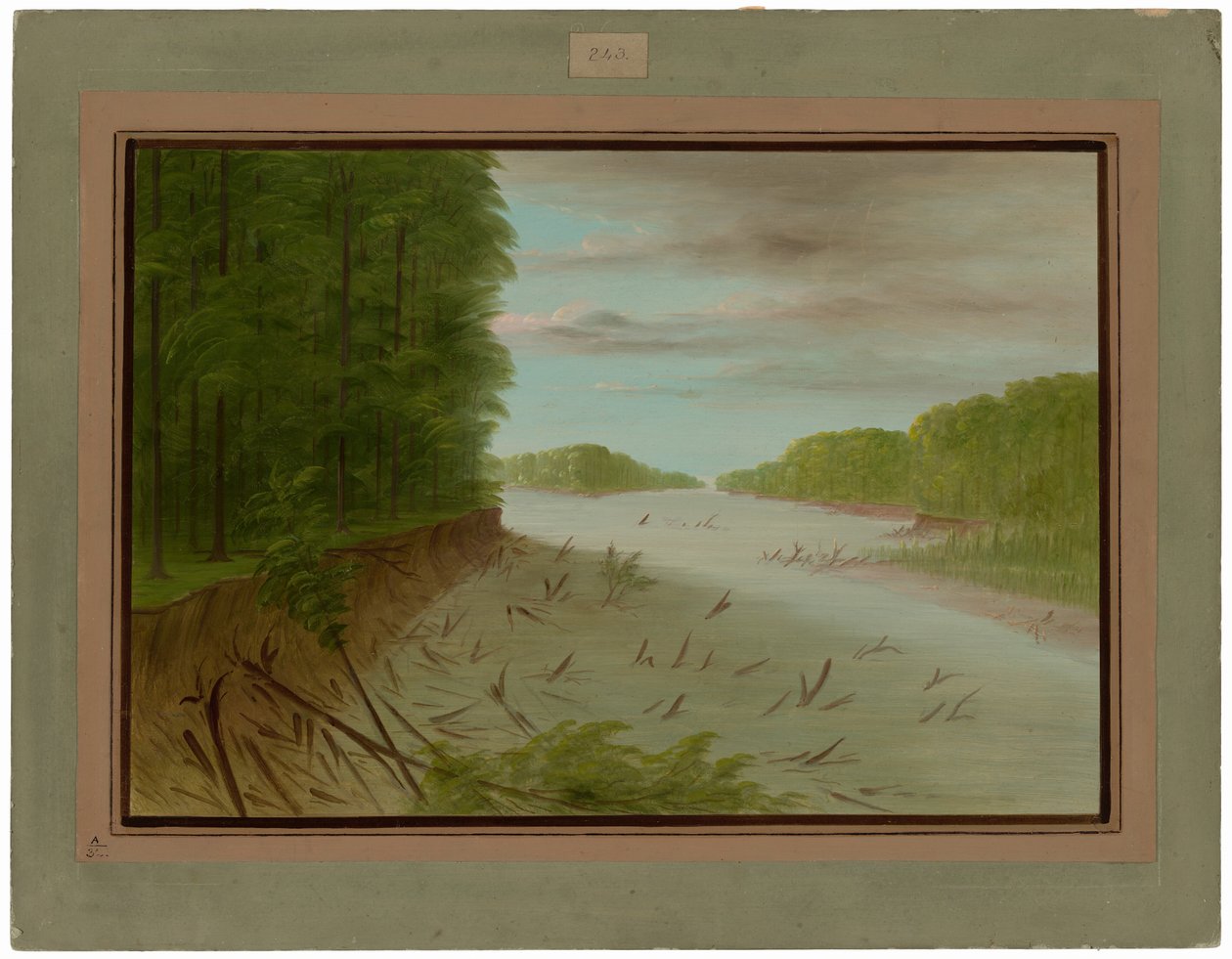 Scéna z dolního toku Mississippi od George Catlin