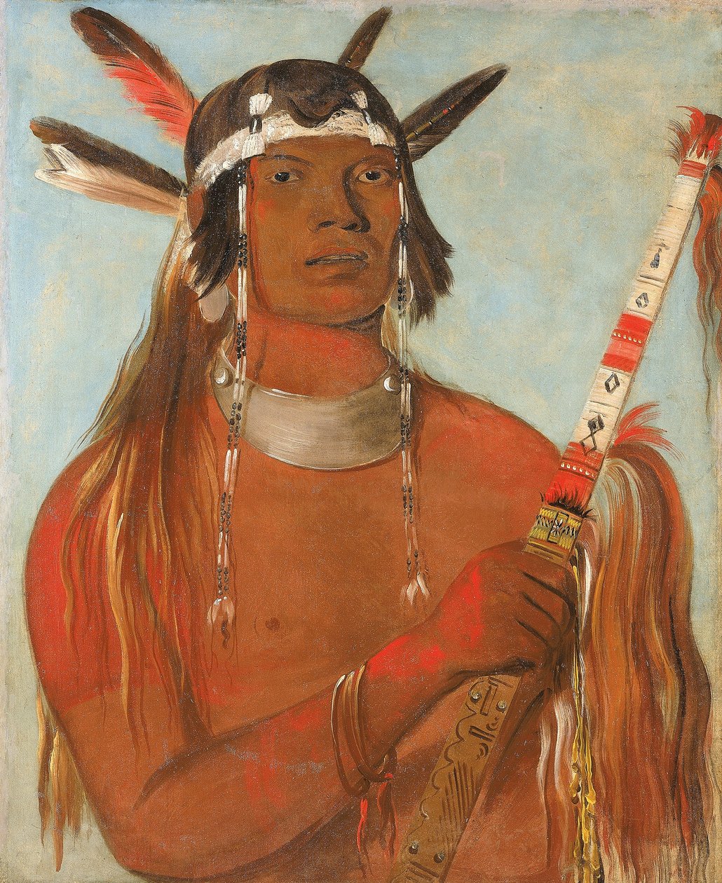 Seehk-hée-da, Myší pírko, známý odvážlivec od George Catlin