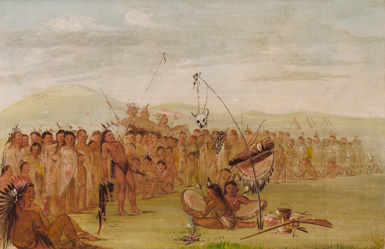 Sebemučení v náboženském obřadu Siouxů, 1835-1837. od George Catlin