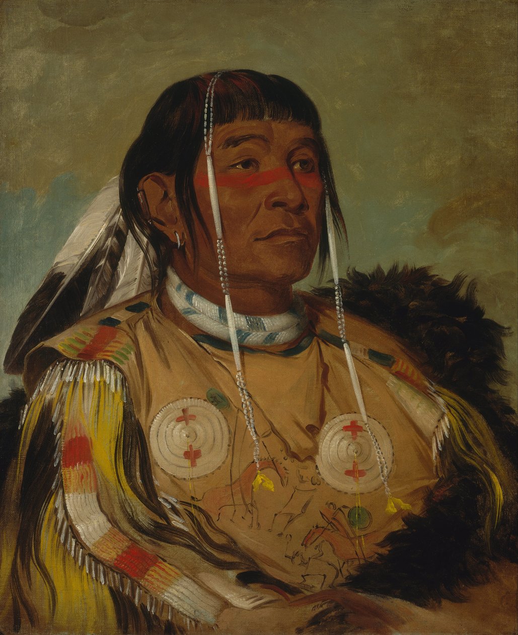 Sha-có-pay, Šestka, náčelník indiánů z plání Odžibvejů od George Catlin