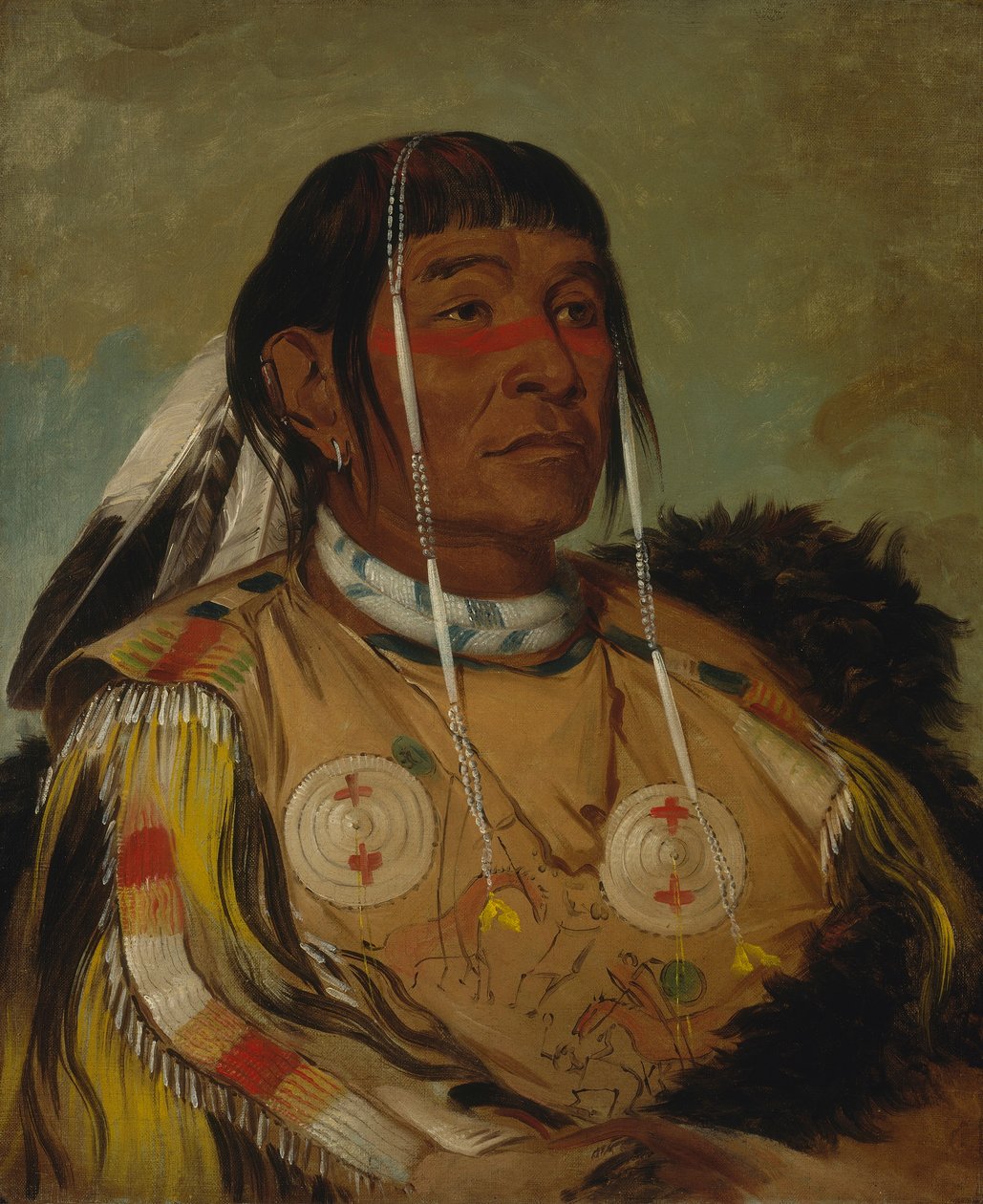 Sha-có-pay, Šestka, náčelník indiánů z plání Odžibvejů od George Catlin