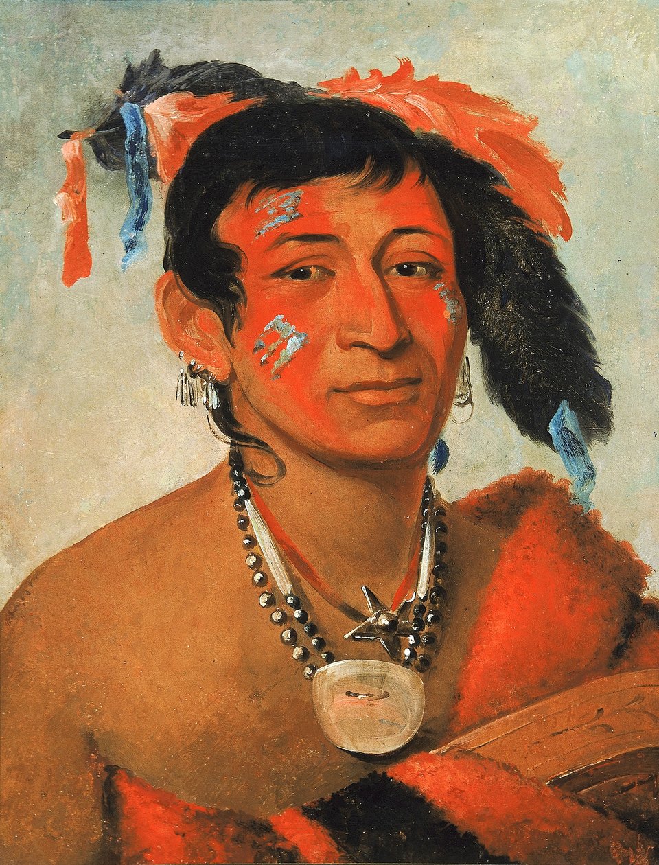 Ša-wá-no, Jih, slavný válečník od George Catlin