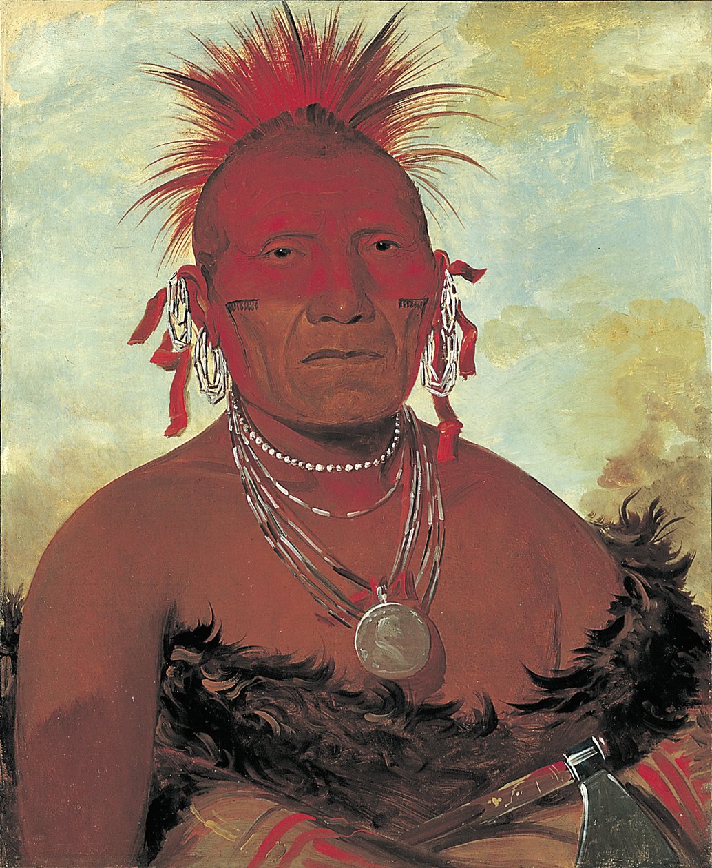 Shón-ka-ki-he-ga, náčelník koní, hlavní náčelník Grand Pawnee, 1832. od George Catlin