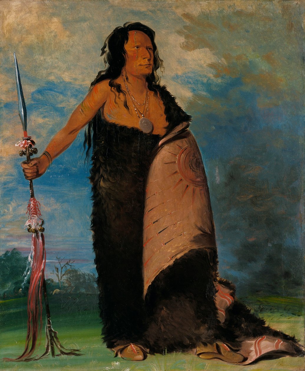Shoo-de-gá-cha, Kouř, náčelník kmene od George Catlin