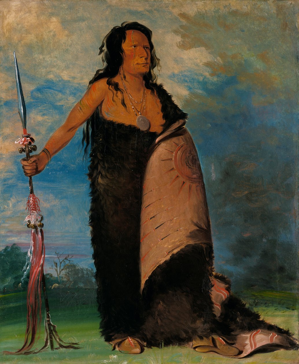 Shoo-de-gá-cha, Kouř, náčelník kmene, 1832. od George Catlin