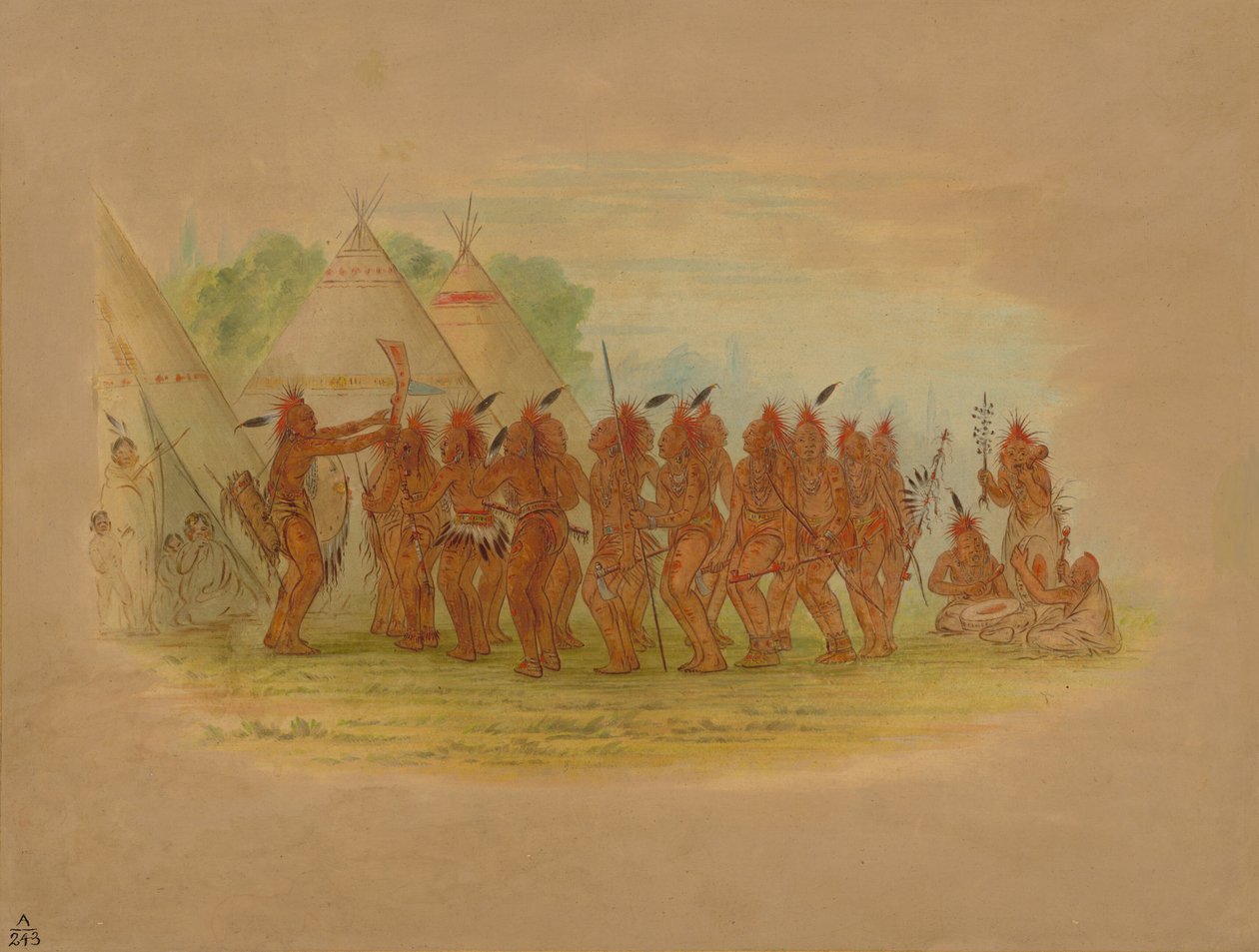 Tanec otroků - Saukie, 1861. od George Catlin