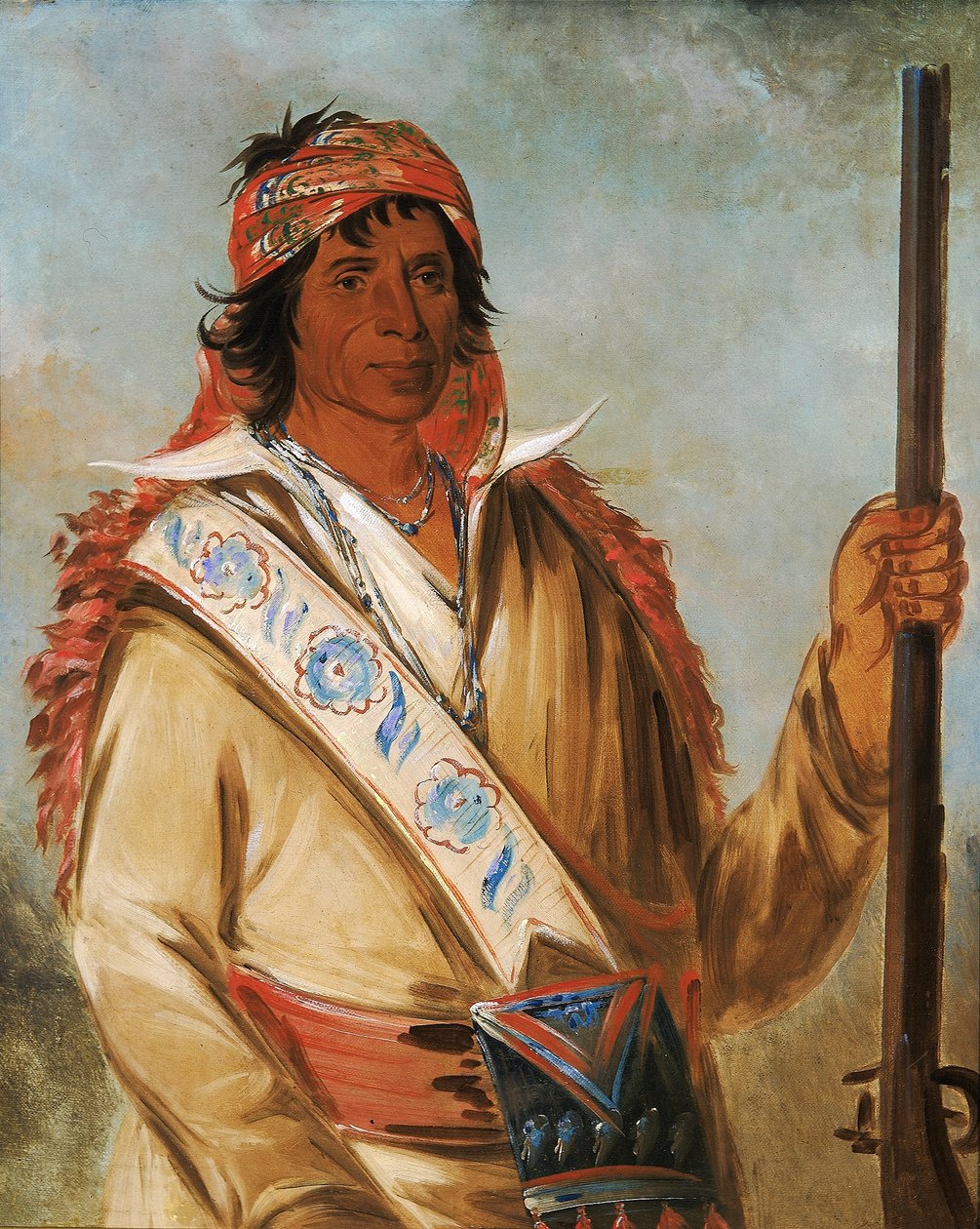 Steeh-tcha-kó-me-co, Velký král (zvaný Ben Perryman), náčelník od George Catlin