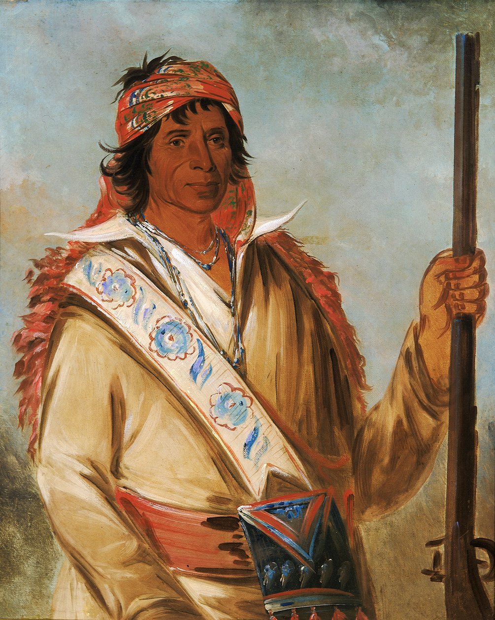 Steeh-tcha-kó-me-co, velký král jménem Ben Perryman, náčelník, 1834. od George Catlin