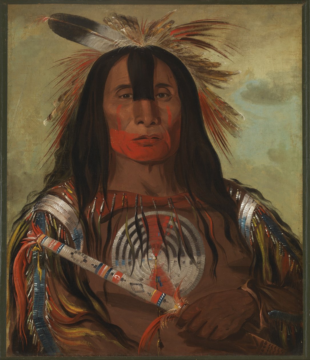 Stu-mick-o-súcks, Tlustý hřbet buvolího býka, Náčelník, Krvavý kmen od George Catlin