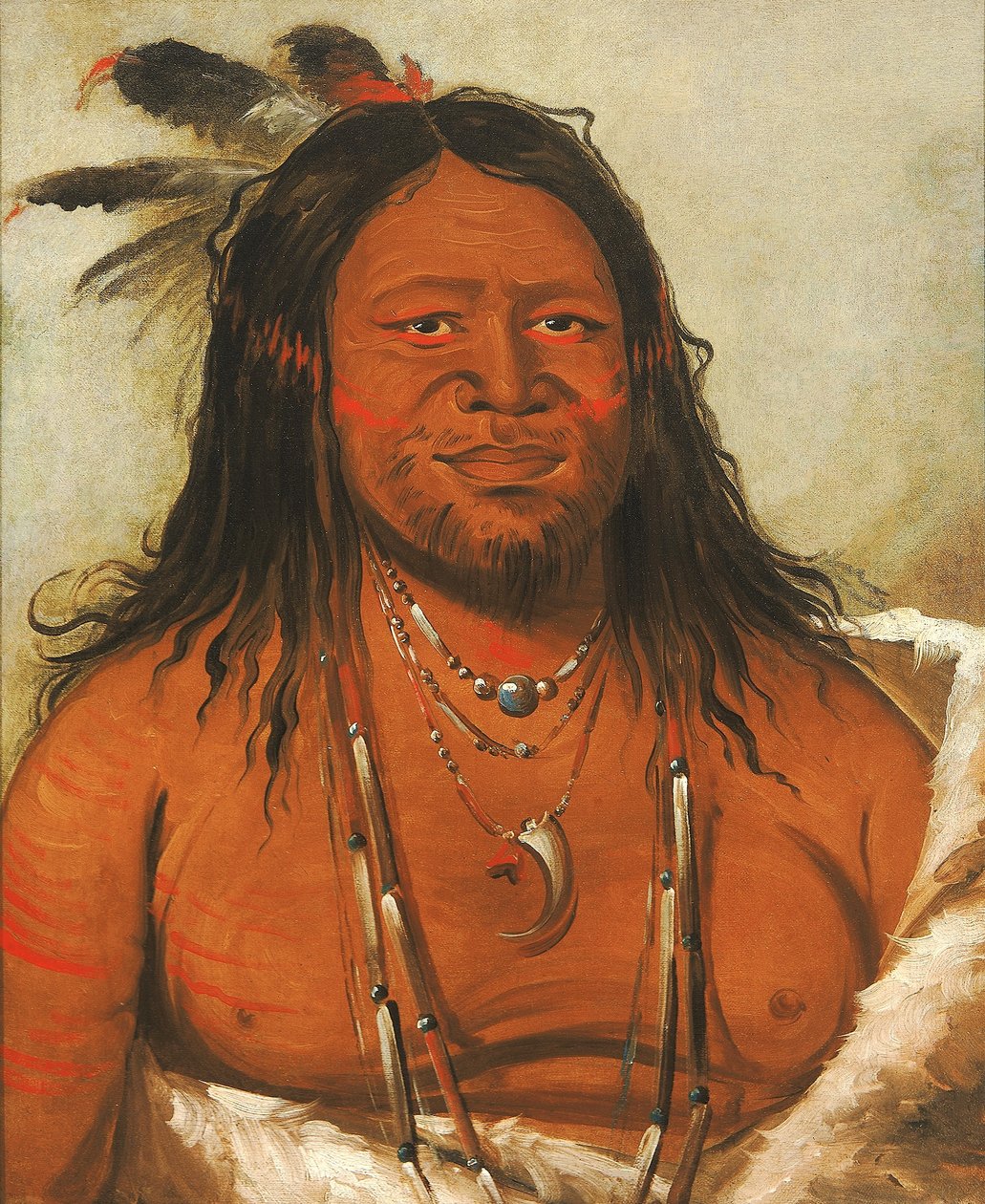 Ta-wáh-que-nah, Skalní hora, druhý náčelník kmene od George Catlin