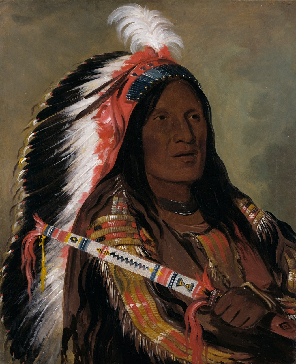 Táh-téck-a-da-háir, Strmý vítr, statečný z kapely Bad Arrow Points Band od George Catlin