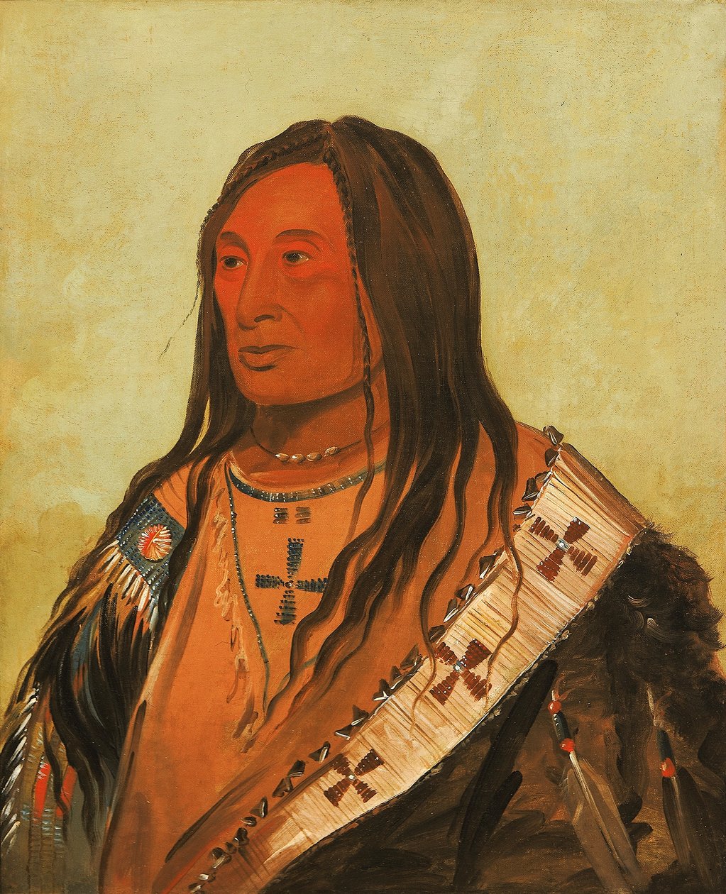 Táh-zee-keh-dá-cha, Roztržené břicho, Významný statečný od George Catlin