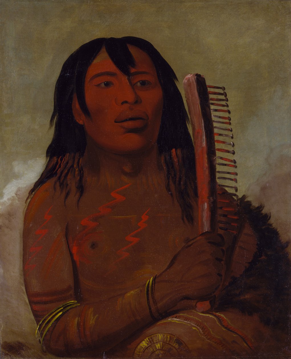 Tcha-dés-sa-ko-máh-pee, Medvědí dítě od George Catlin