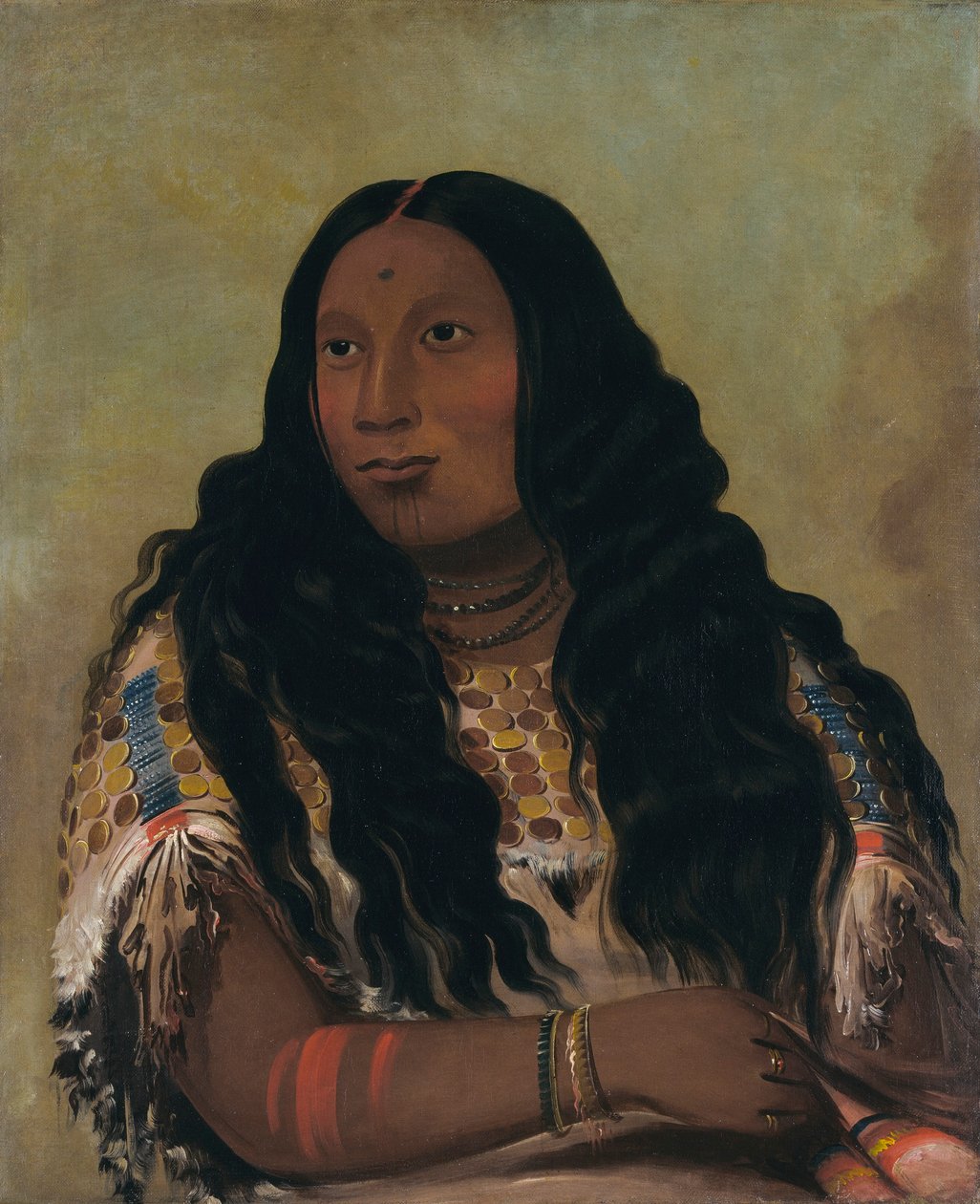 Tchón-su-móns-ka, Sand Bar, manželka obchodníka Françoise Chardona od George Catlin
