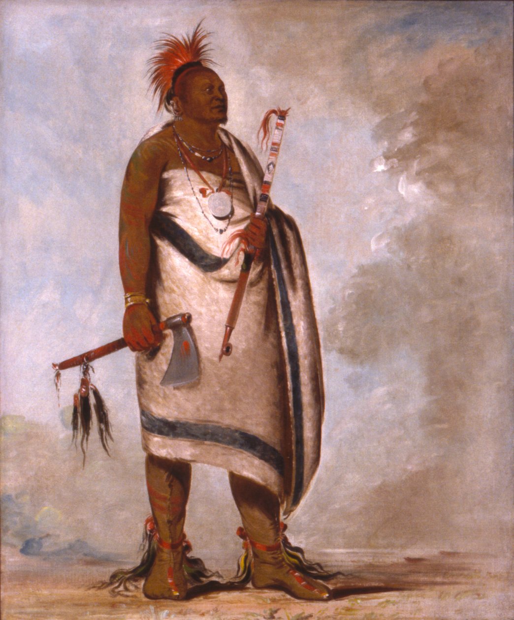 Tchong-tas-sáb-bee, Černý pes, druhý náčelník od George Catlin