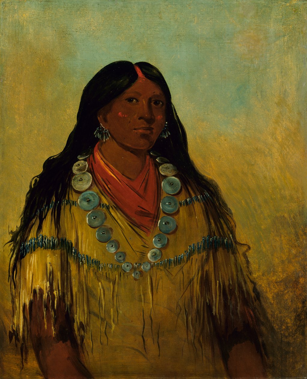 Tchow-ee-pút-o-kaw, žena, od George Catlin