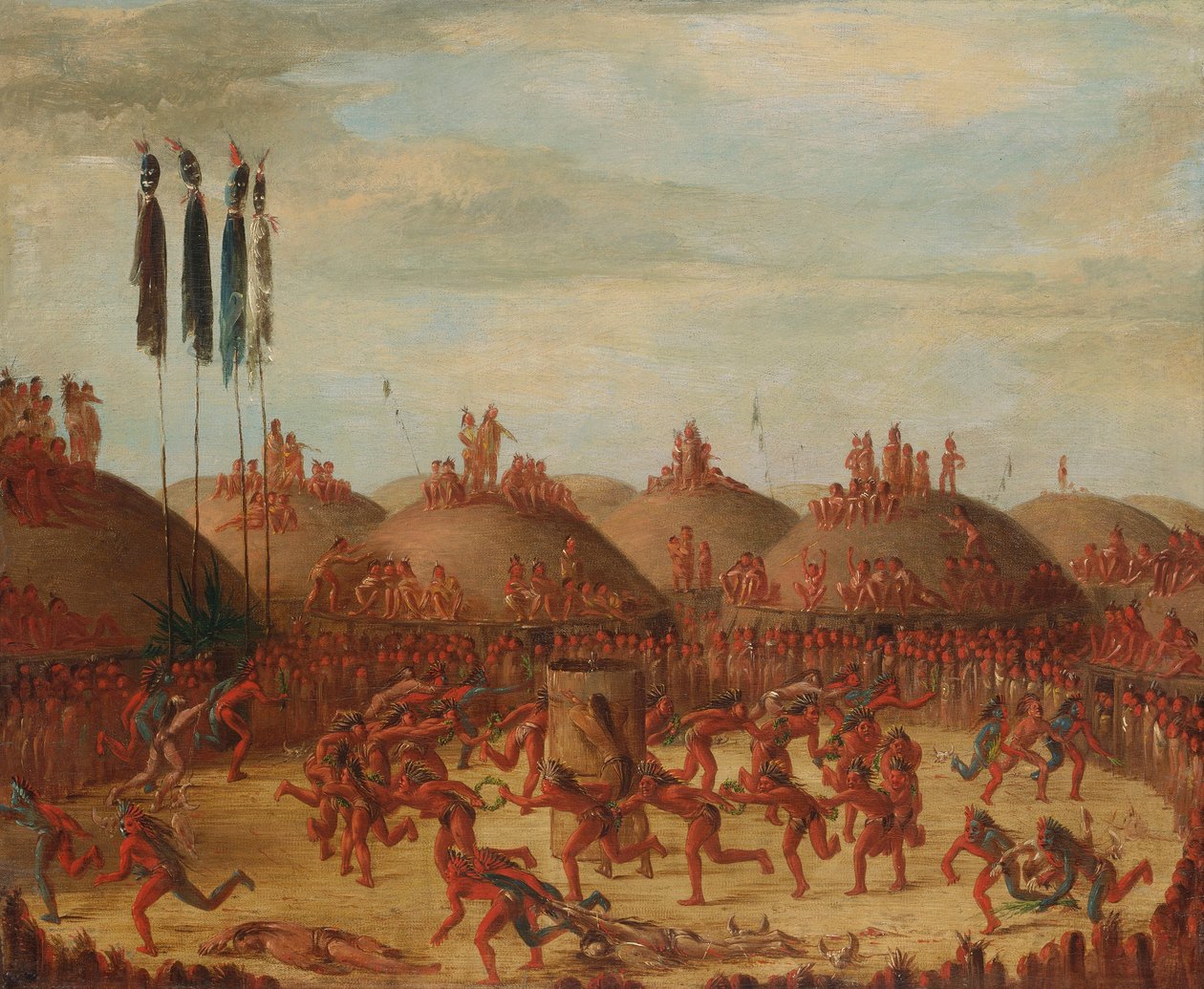 Poslední závod, obřad Mandan O-kee-pa od George Catlin