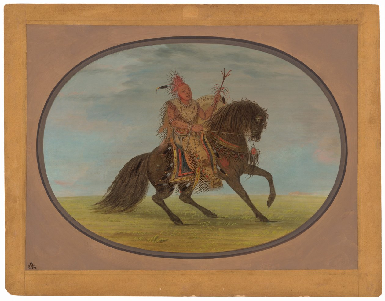 Běžící liška na krásném koni - Saukie od George Catlin