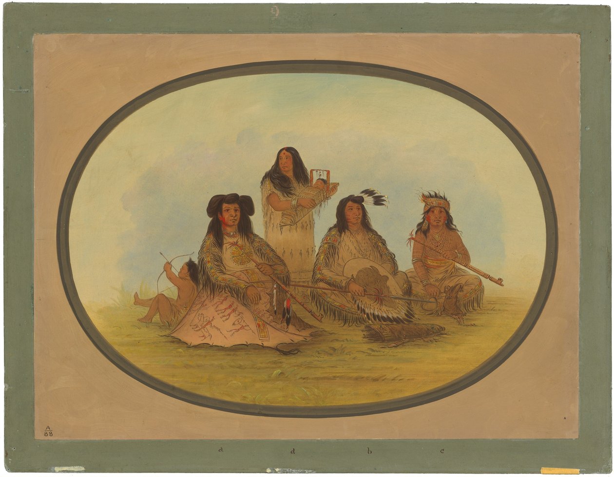 Náčelník Siouxů s několika indiány od George Catlin
