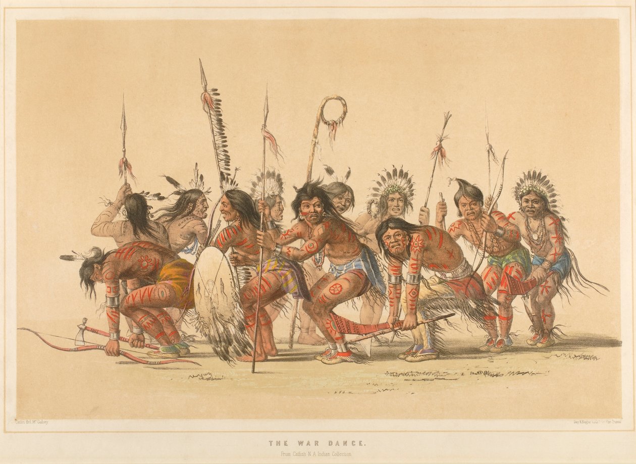 Válečný tanec, z portfolia „The North American Indian“ od George Catlin