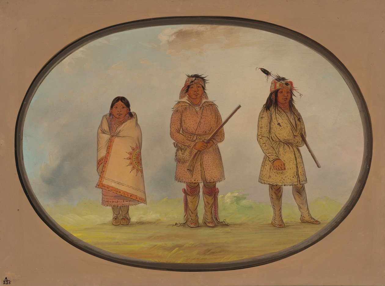 Tři indiáni z Delaware, 18611869. od George Catlin