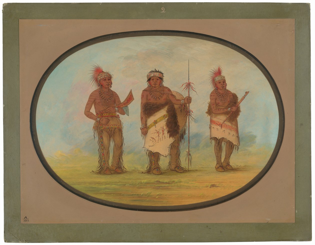 Tři indiáni z Iowy od George Catlin