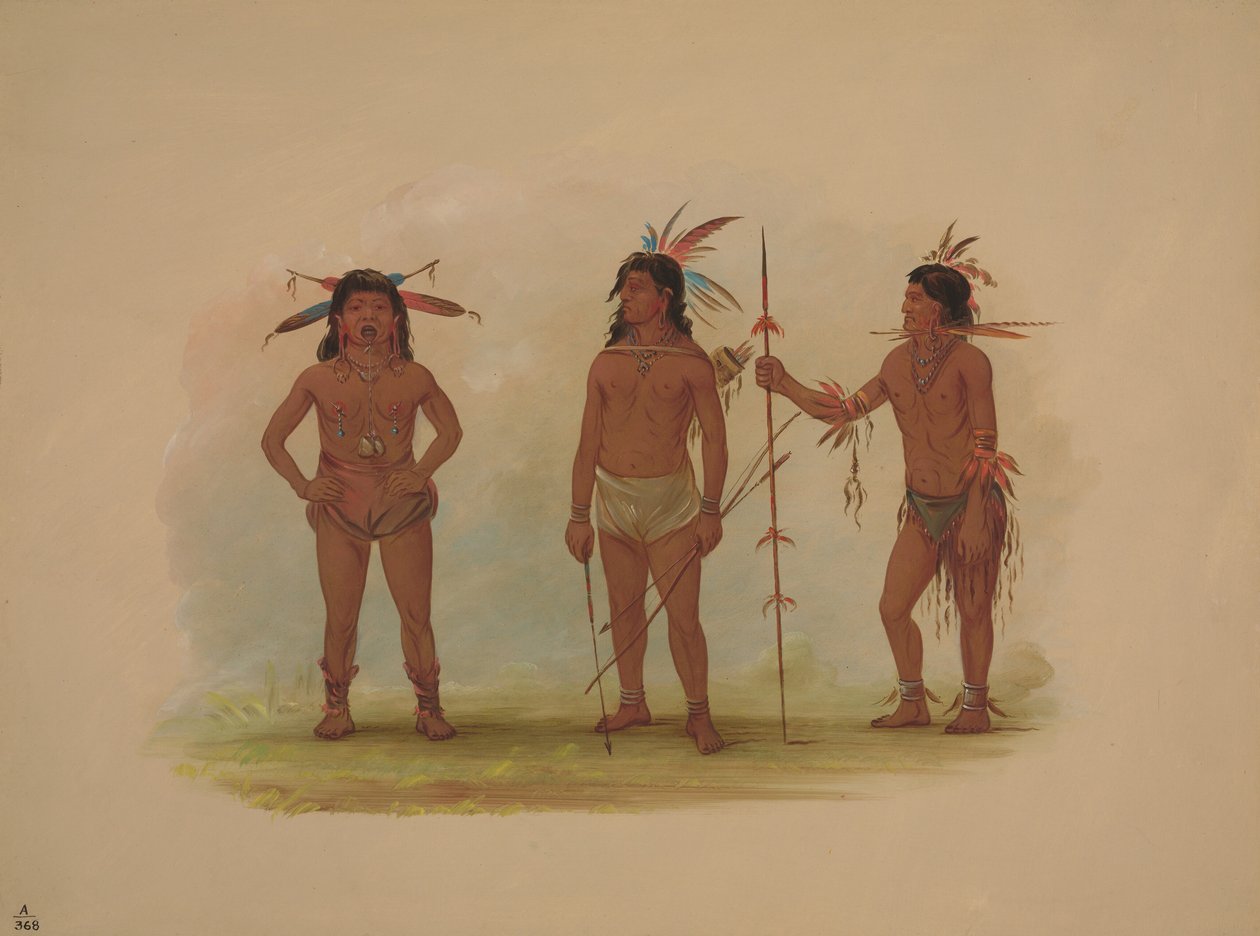 Tři muži Omagua, 18541869. od George Catlin